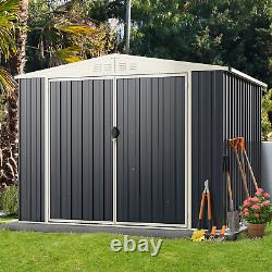 Metal Outdoor Storage Shed withLockable Door Pitched Roof Storage House