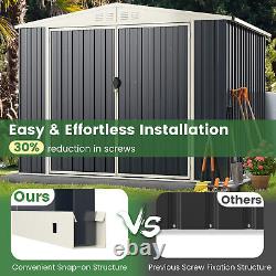 Metal Outdoor Storage Shed withLockable Door Pitched Roof Storage House