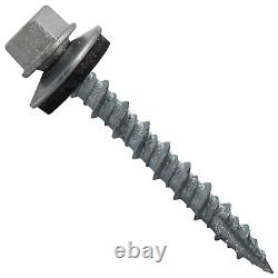 Metal Roofing Screws (1000) 10 X 1-1/2 Galvanized Hex Head Sheet Metal Roof Sc