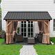 Mondawe 11'x13' Outdoor Hardtop Gazebo Gable Roof Canopy Pergola For Patio Deck