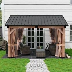 Mondawe 11'x13' Outdoor Hardtop Gazebo Gable Roof Canopy Pergola for Patio Deck