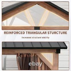 Mondawe 11'x13' Outdoor Hardtop Gazebo Gable Roof Canopy Pergola for Patio Deck