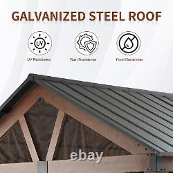 Mondawe 11'x13' Outdoor Hardtop Gazebo Gable Roof Canopy Pergola for Patio Deck