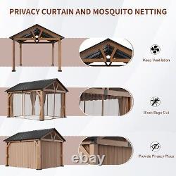 Mondawe 11'x13' Outdoor Hardtop Gazebo Gable Roof Canopy Pergola for Patio Deck