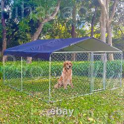 NEW 10FT Large Outdoor Dog Kennel Heavy Duty Metal Big Dog Cage Dog Playpen Roof