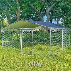 NEW 10ftx10ft Heavy Duty Metal Dog Playpen Exercise Fence Kennel Pet House Roof