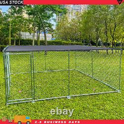 NEW 10x10ft Outdoor Dog Playpen Large Cage Pet Exercise Metal Fence Kennel Roof