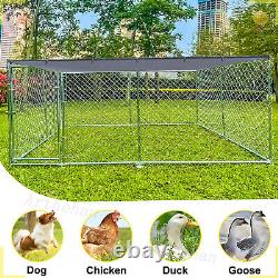 NEW Outdoor Dog Kennel Heavy Duty Metal Dog Cage for Dog Playpen with Roof US