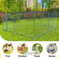 NEW Outdoor Dog Kennel Heavy Duty Metal Dog Cage for Dog Playpen with Roof US