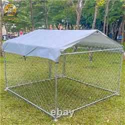 New Large Outdoor Dog Kennel Cage With Roof Pet Playpen Exercise Run Metal Fence