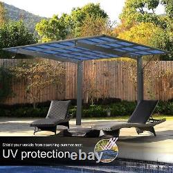 Outdoor Carport, Car Garage Shelter with Galvanized Metal Roof &Aluminum Frame f