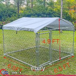 Outdoor Dog Kennel Metal Dog Cage for Dog Pet Exercise Playpen with Cover Roof