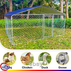 Outdoor Dog Kennel Pet Crate Cage Fence Enclosure Run Exercise House +Roof Cover