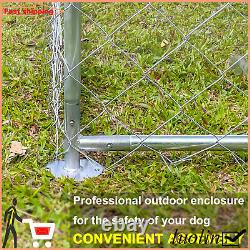 Outdoor Dog Playpen Cage Pet Exercise Metal Fence Kennel withWaterproof Cover Roof