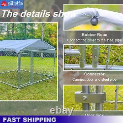 Outdoor Dog Playpen Cage Pet Exercise Metal Large Fence Kennel Run With Roof