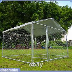 Outdoor Dog Playpen Large Cage Pet Exercise Metal Fence Kennel lockable With Roof