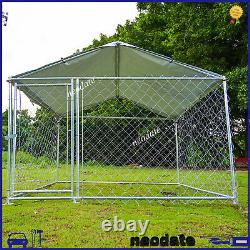 Outdoor Dog Playpen Large Cage Pet Exercise Metal Fence Kennel with Roof Garden