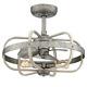Outdoor Galvanized Caged Ceiling Fan Rustic Steampunk Led Light Unique Farmhouse