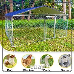 Outdoor Metal 10 x 10ft Uptown Welded Wire Dog Kennel with Waterproof Cover