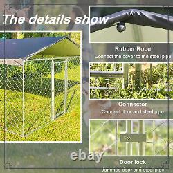 Outdoor Metal 10 x 10ft Uptown Welded Wire Dog Kennel with Waterproof Cover
