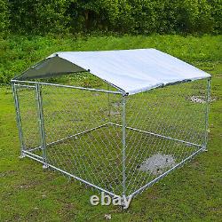 Outdoor Pet Dog Run House Kennel Shade Cage with UV Roof Cover Backyard Playpen
