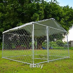 Outdoor Pet Dog Run House Kennel Shade Cage with UV Roof Cover Backyard Playpen
