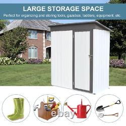 Outdoor Shed 5'X3' Multifunctional Vertical Storage Galvanized Tool Sloping Roof