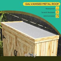 Outdoor Storage Cabinet with Waterproof Metal Roof