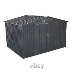 Outdoor Storage Shed 8x12'Galvanized Steel Structure Backyard Garden Tools