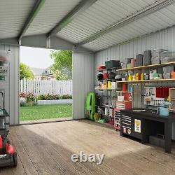 Outdoor Storage Shed 8x12'Galvanized Steel Structure Backyard Garden Tools