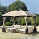 Outdoors 10ft X 12ft Gazebo Canopy With Double Vents & Led Lights For Backyard