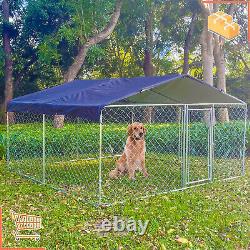 Pet Dog Run House Kennel Shade Cage 10x10 ft with Roof Cover Backyard Playpen