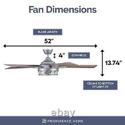 Prominence Home Freyr 52-Inch LED Light Indoor/Outdoor Ceiling Fan