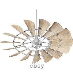 Quorum 60' 15 Blade Windmill Ceiling Fan, Galvanized 96015-9