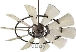 Quorum NEW 52 Oiled Bronze or Galvanized INDOOR Windmill Ceiling Fan