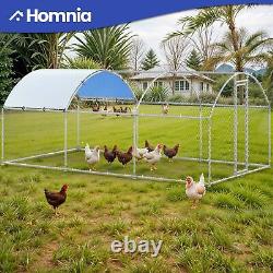 Round Roof Chicken Coop Hen 19.7' X 9.8'X 6.4' Poultry Galvanized Walk in Cage