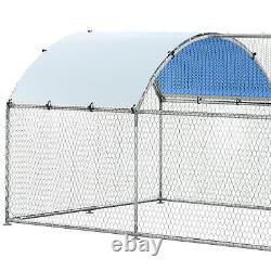 Round Roof Chicken Coop Hen 19.7' X 9.8'X 6.4' Poultry Galvanized Walk in Cage