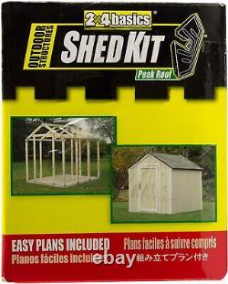 Shed Storage Kit 2x4 Metal Garden Building Peak Style Roof Doors Steel Outdoor