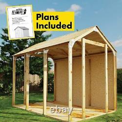 Shed Storage Kit 2x4 Metal Garden Building Peak Style Roof Doors Steel Outdoor