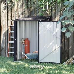 Small Lean To Garden Storage Shed Galvanized Steel Tool House with Lockable Door