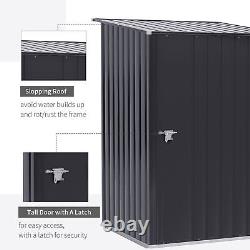 Small Lean To Garden Storage Shed Galvanized Steel Tool House with Lockable Door