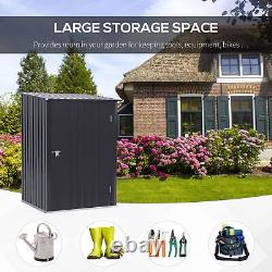 Small Lean To Garden Storage Shed Galvanized Steel Tool House with Lockable Door