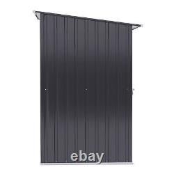 Small Lean To Garden Storage Shed Galvanized Steel Tool House with Lockable Door