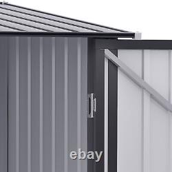 Small Lean To Garden Storage Shed Galvanized Steel Tool House with Lockable Door