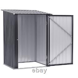 Small Lean To Garden Storage Shed Galvanized Steel Tool House with Lockable Door