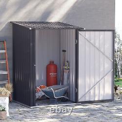 Small Lean To Garden Storage Shed Galvanized Steel Tool House with Lockable Door