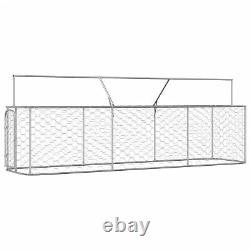 Tidyard with Roof and Door Galvanized Steel Fence Playpen House Metal Q3N1