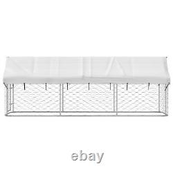 Tidyard with Roof and Door Galvanized Steel Fence Playpen House Metal Q3N1