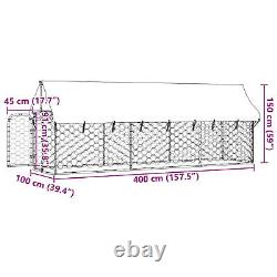 Tidyard with Roof and Door Galvanized Steel Fence Playpen House Metal Q3N1