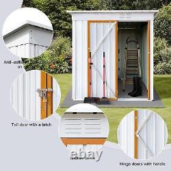 UBGO Outdoor Storage Sheds Apex roof Vertical Shed, Galvanized White A